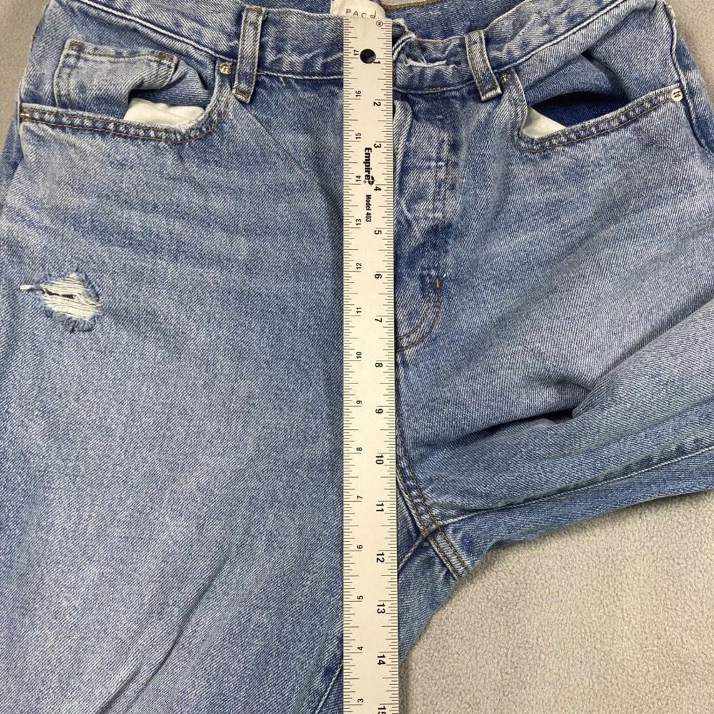 PacSun Women's 28 Blue High Rise Straight Dad Jeans Distressed Non-Stretch - Picture 3 of 10